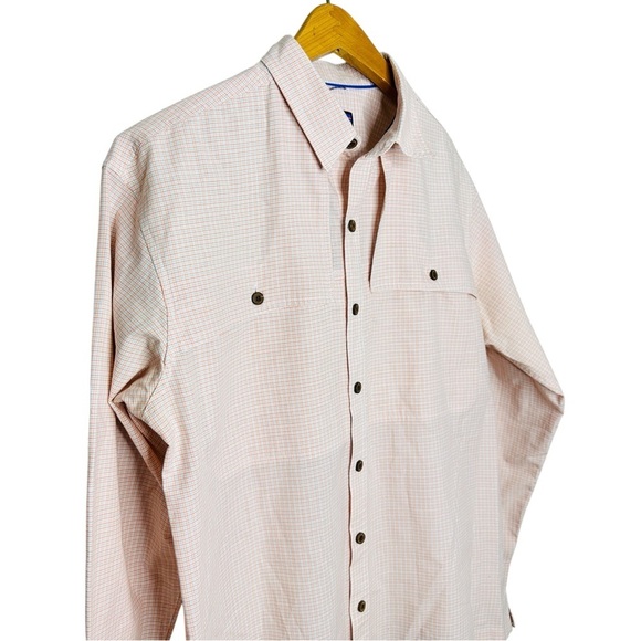 Patagonia Mens Check Pattern Orange & Blue Button-Up Shirt Size M - Picture 5 of 7